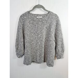 Madewell Women's Gray 3/4 Sleeve Knit Top In Size XXS Boxy Fit